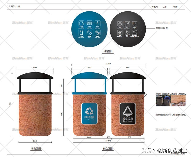 垃圾桶改造设计,分类垃圾桶设计效果图