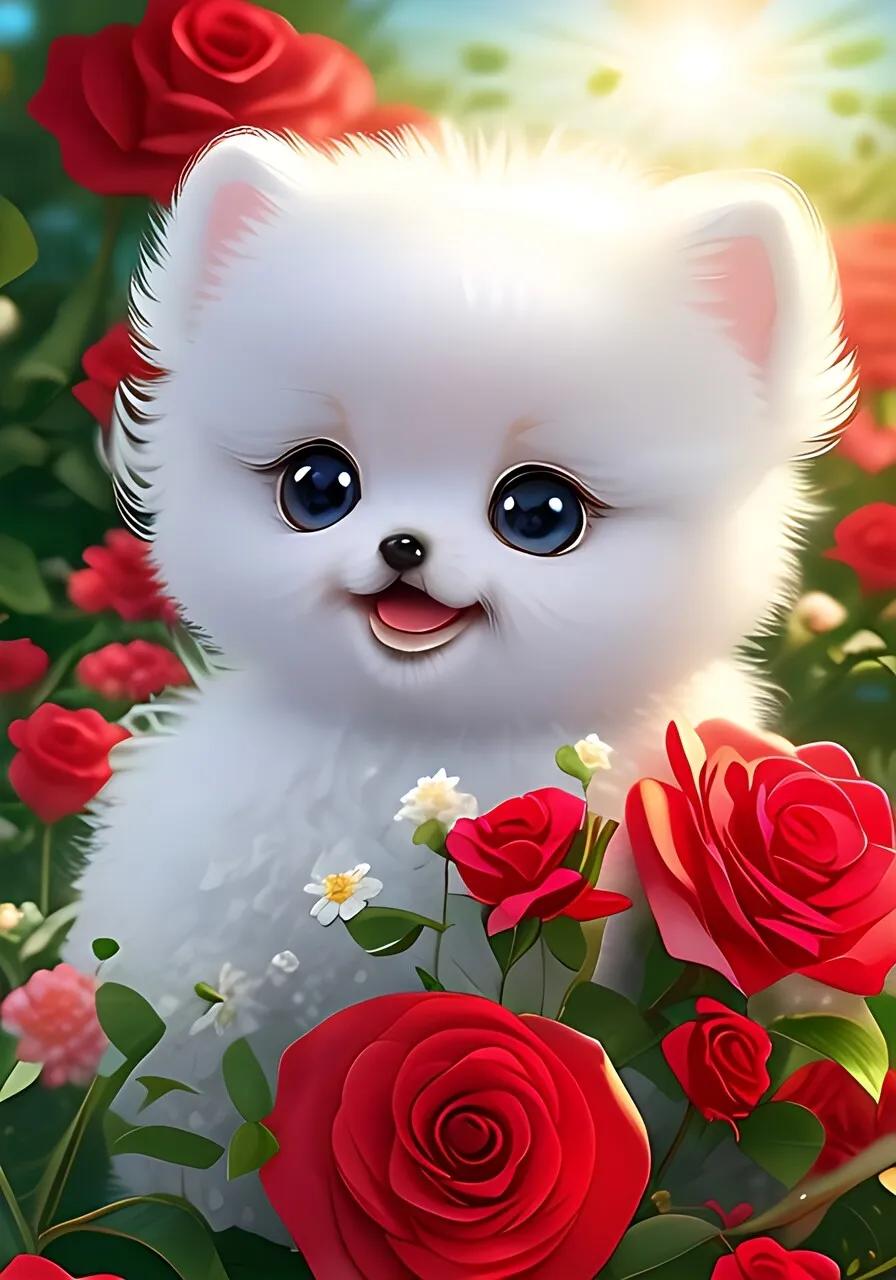 博美可爱的狗狗,白色的博美狗狗长大之后有多帅