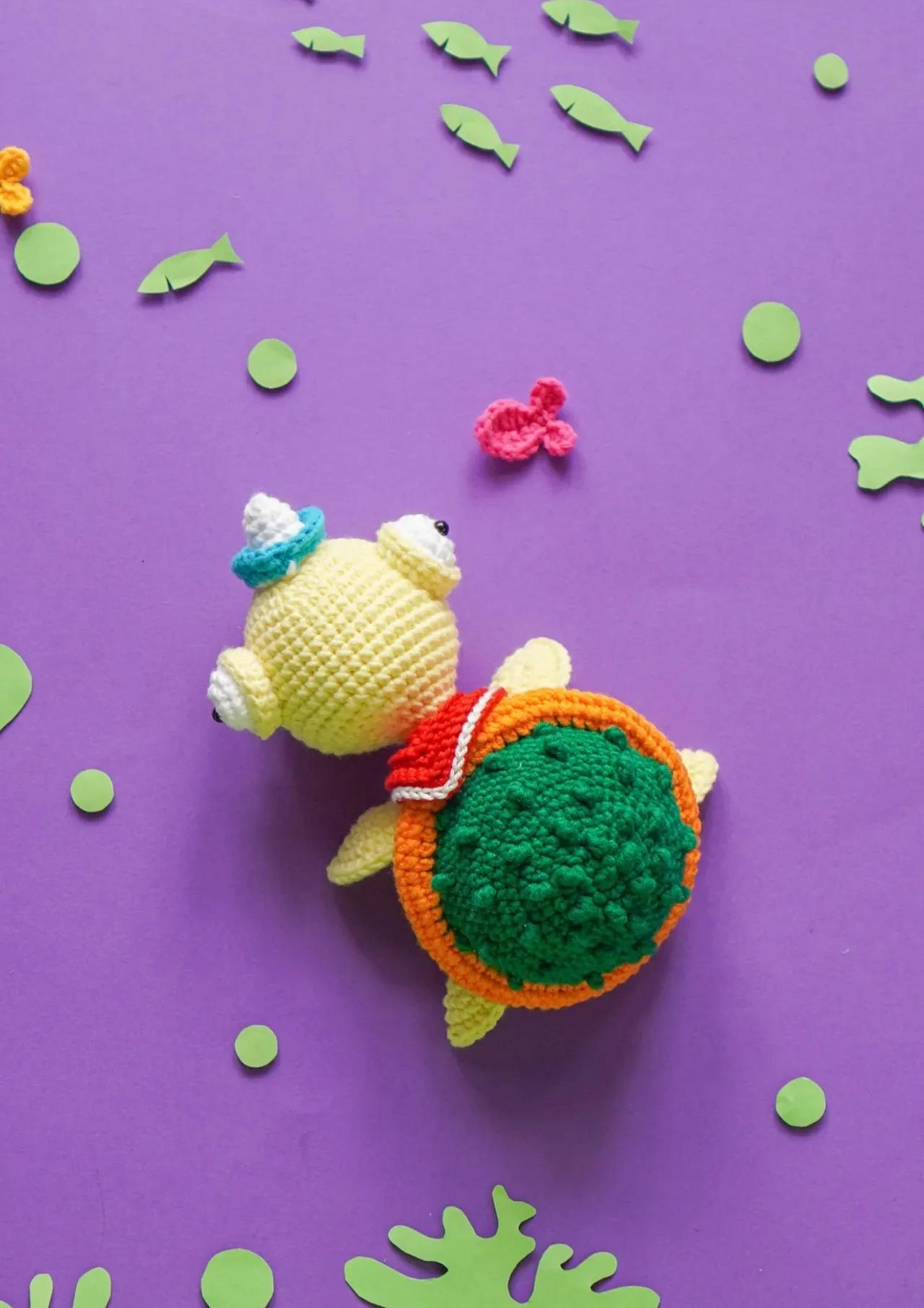 钩针编织金钱龟图解,钩针乌龟头部图解