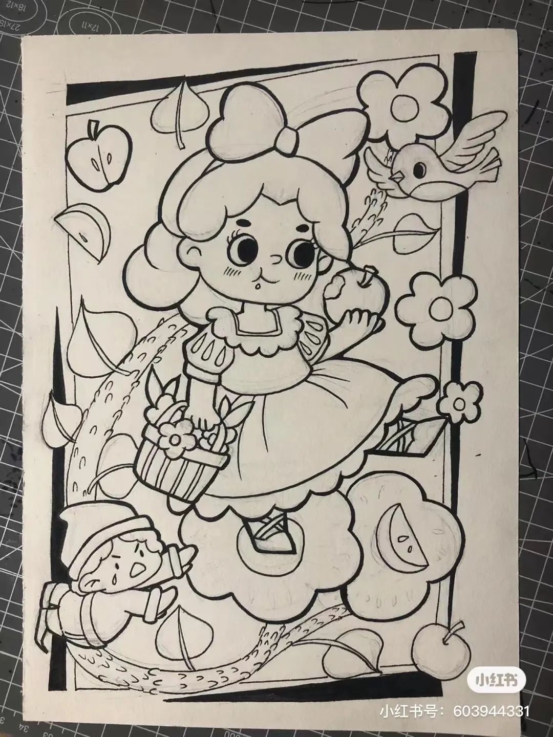 针管笔画线条练习,针管笔黑白装饰画线描