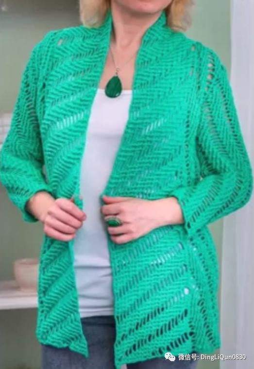 钩针短款开衫编织图解,钩针编织衣服成人开衫教程完整的