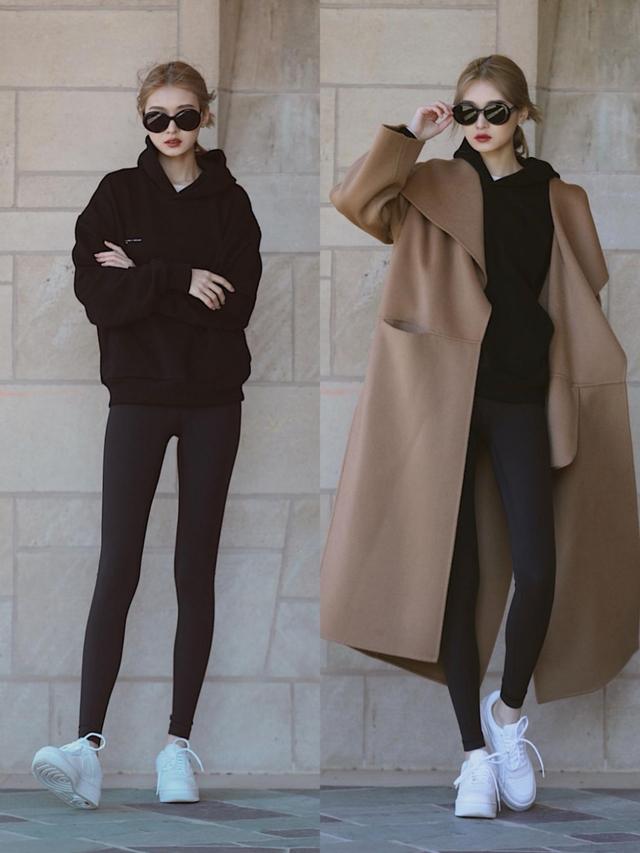 大衣卫衣今冬最火混搭套路时髦炸,冬季穿大衣卫衣减龄时髦