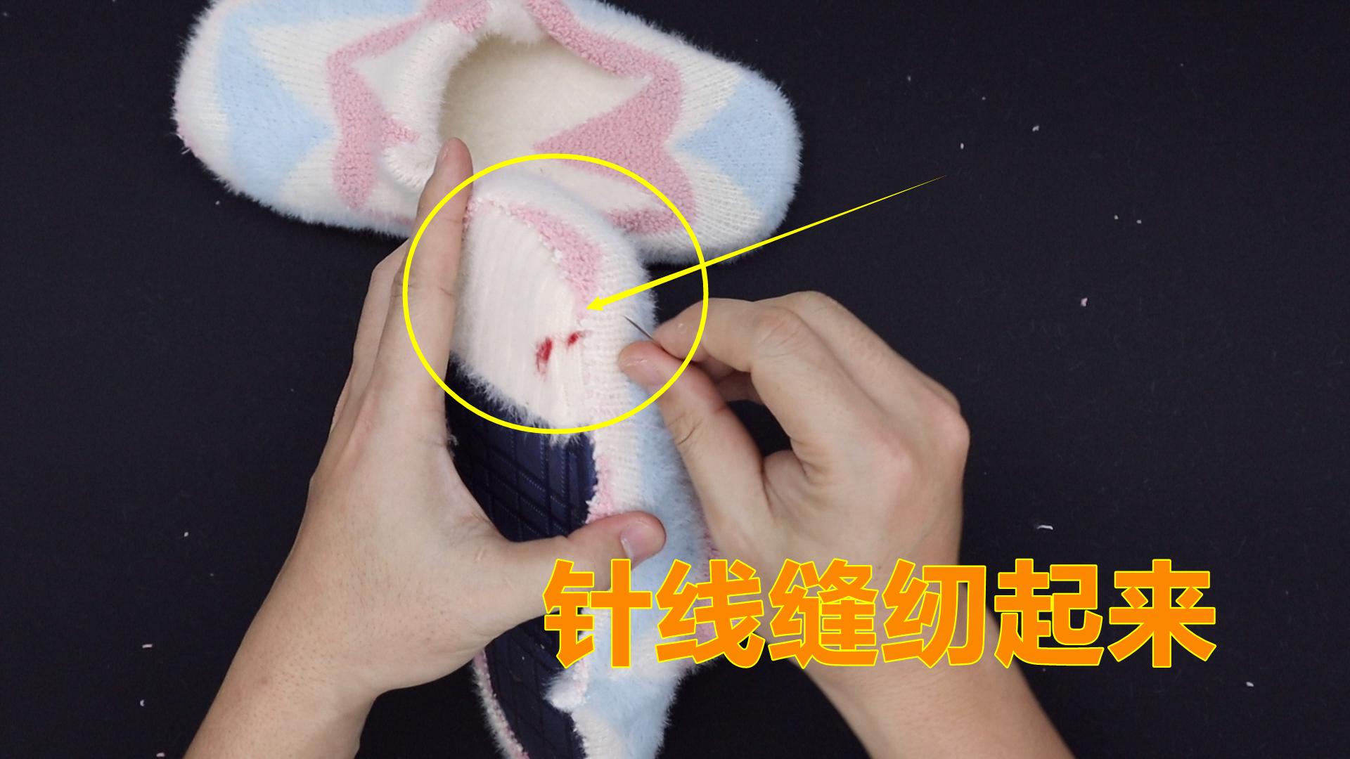 冬季毛衣秒变棉拖鞋,凉鞋用旧毛衣改棉拖鞋