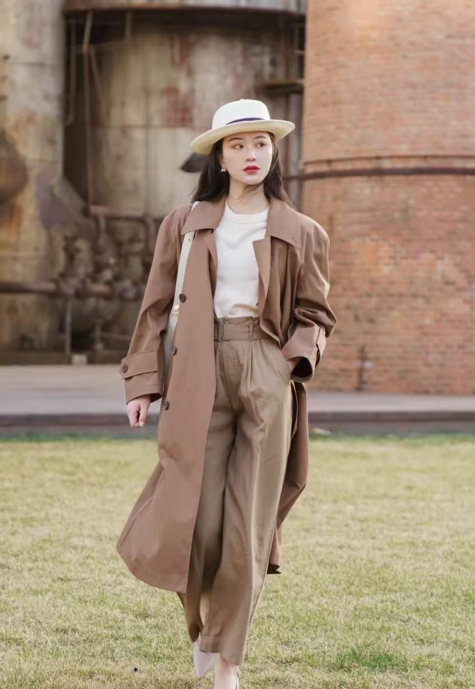 风衣里穿什么内搭好看,145-150矮个子粉色风衣雪纺内搭夏