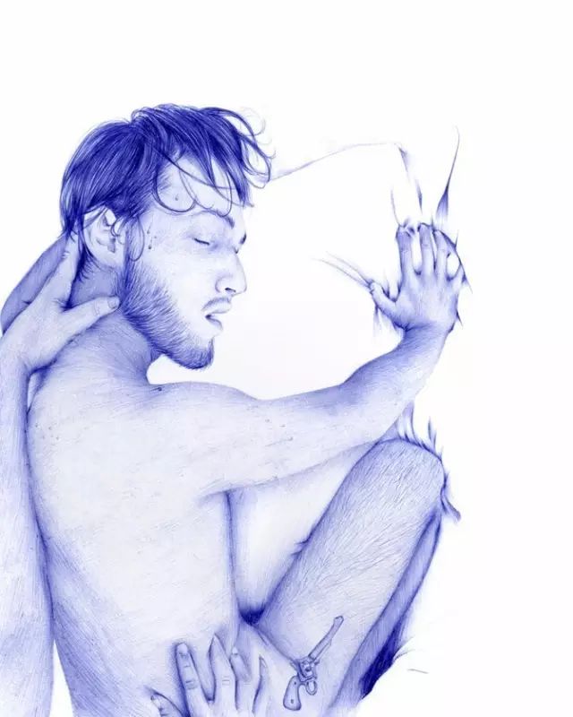 圆珠笔作画简单,2块钱圆珠笔