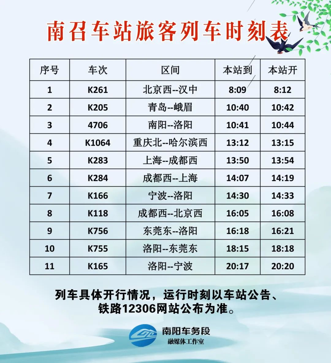 南阳东站列车时刻表查询,南阳车站最新列车时刻表