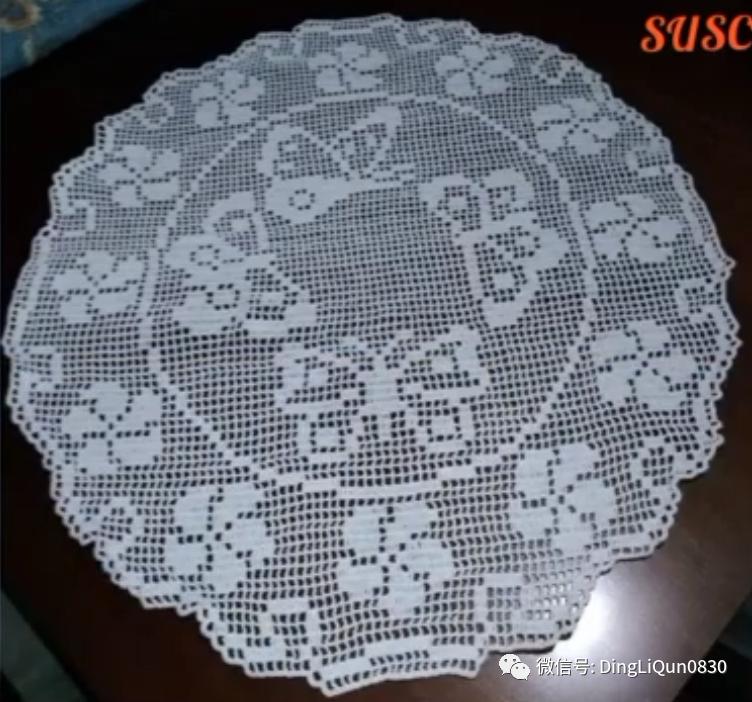 针织桌布图案大全图解,编织桌布图案花边