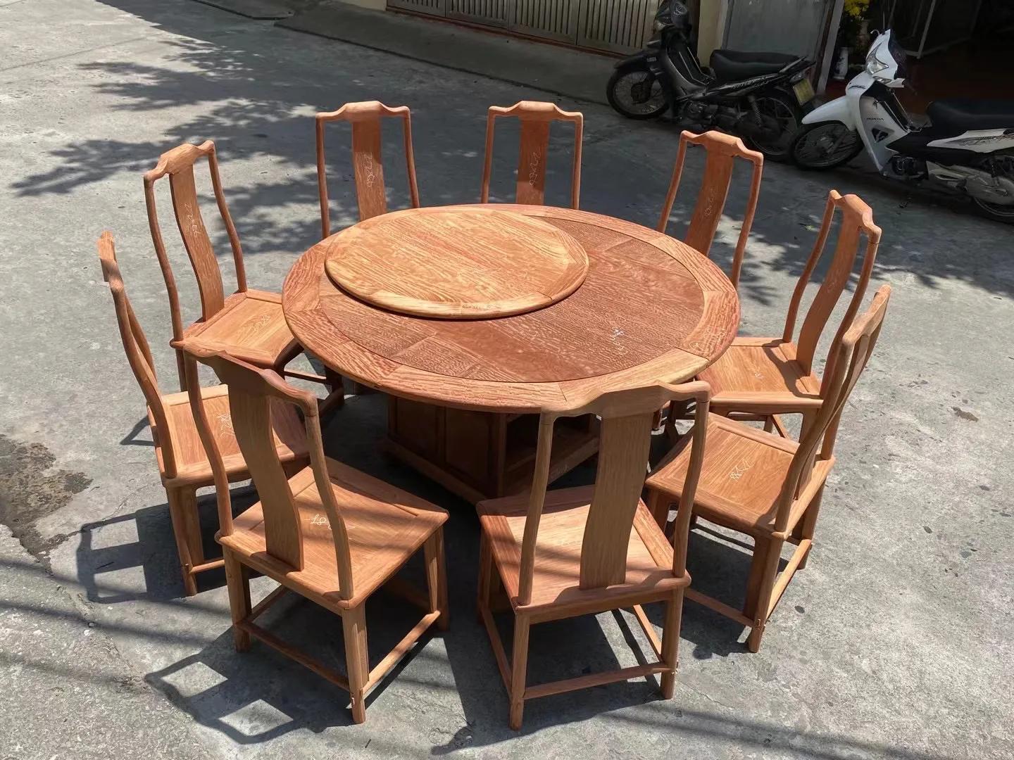 厦门缅甸花梨木餐桌种类,缅甸花梨圆餐桌