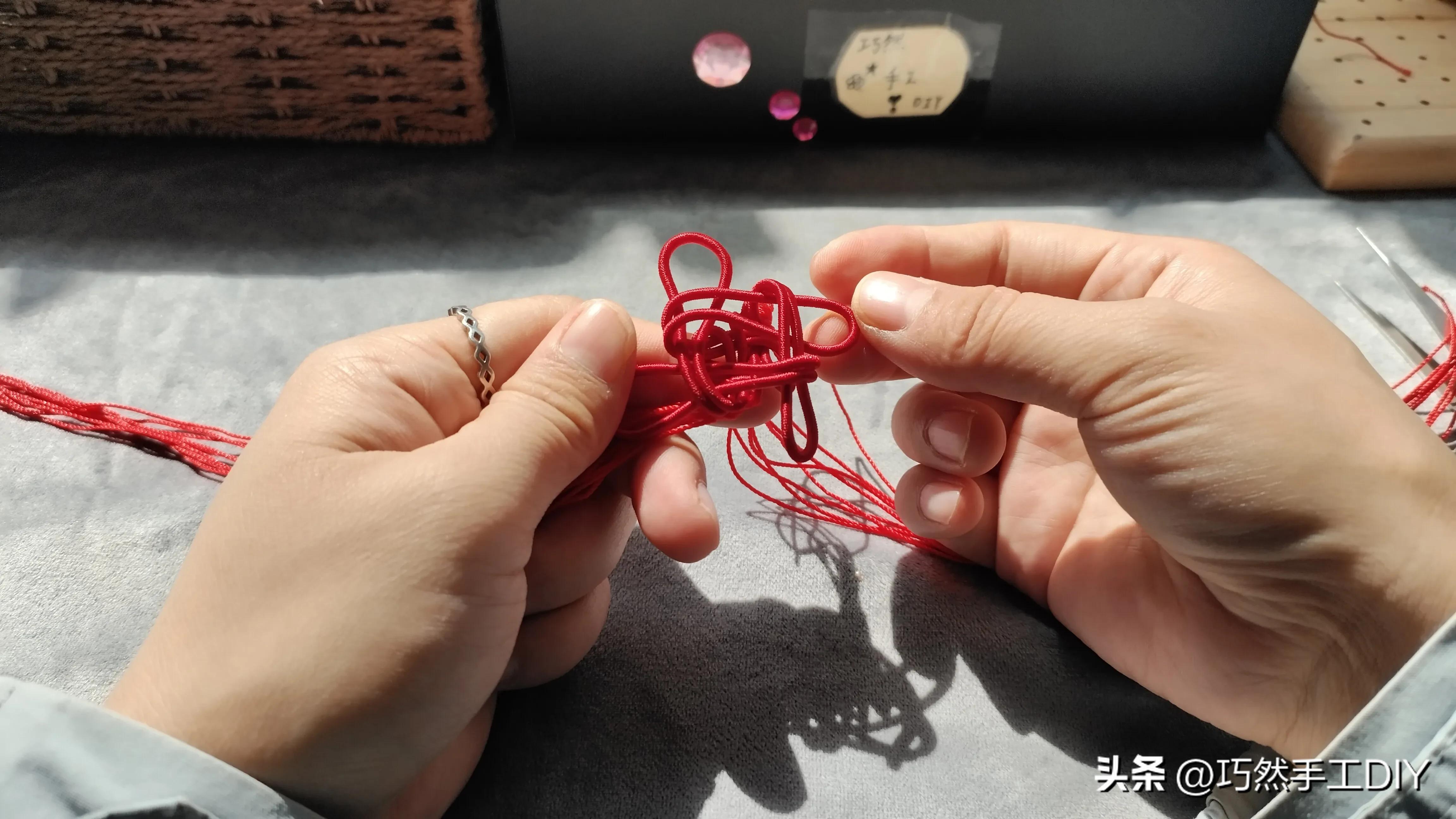 中国结吉祥结的编法教程,吉祥结和双线结编一起