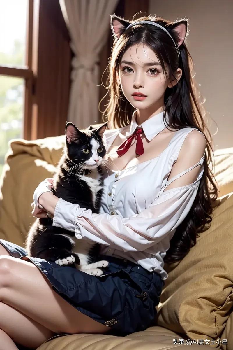 爱猫咪的女孩儿们,喜爱猫咪的小公主