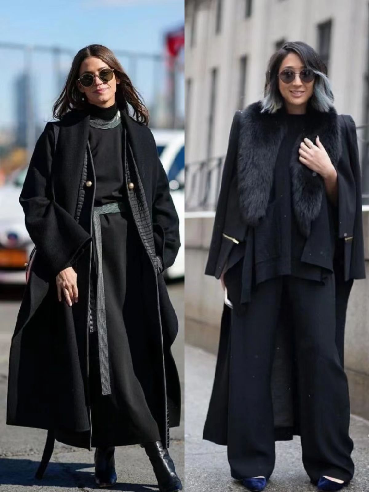 黑大衣如何穿搭温柔,过膝长款黑呢子大衣怎么搭配好看