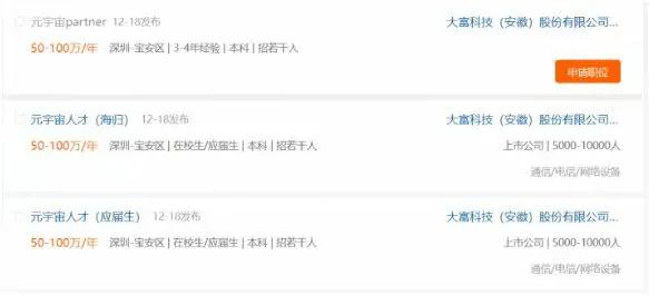 大富科技百万年薪招聘“元宇宙合伙人”,前三季度亏损超七千万