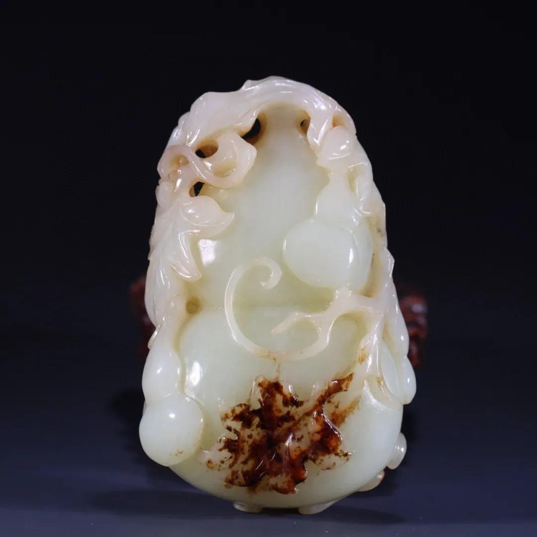 和田玉葫芦福禄双全,葫芦装饰编绳福禄双全