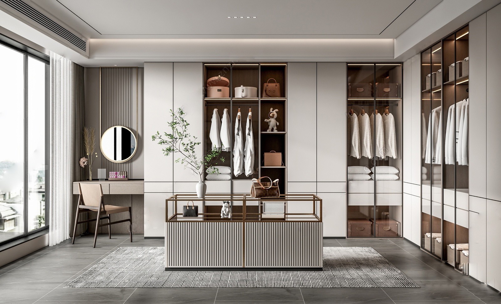 最简单的衣帽间设计女孩,女生的衣帽间怎么布置