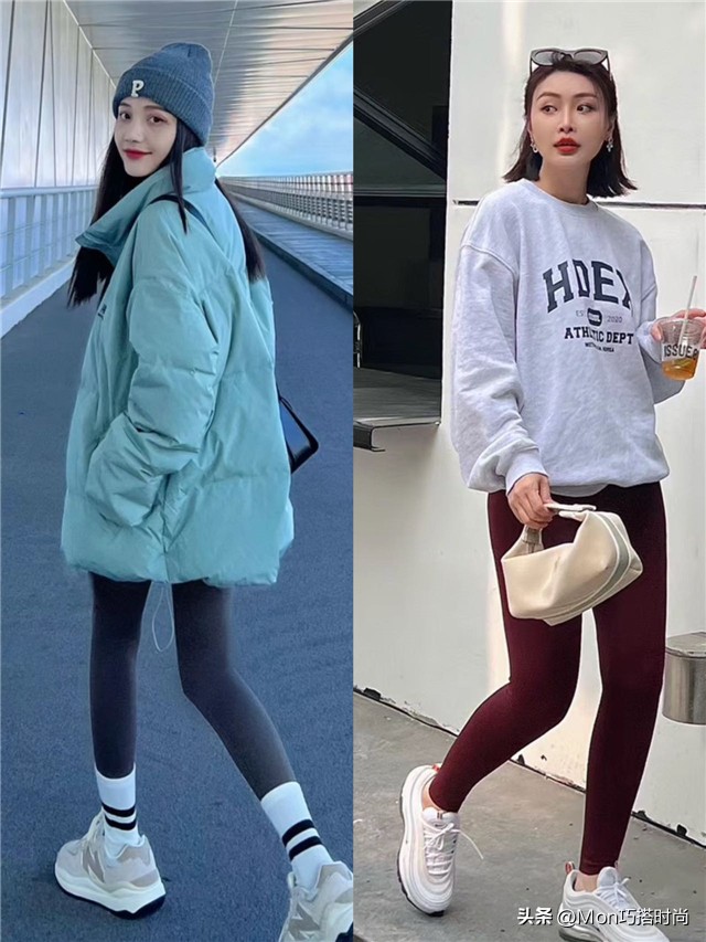 超好看的显瘦休闲裤,街拍流行阔脚裤