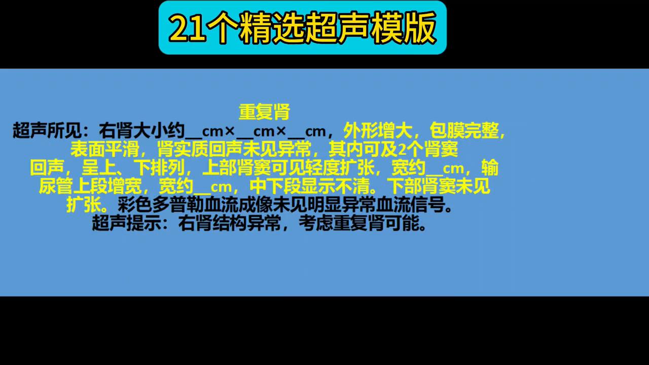 21个精选超声模版。#超声学习