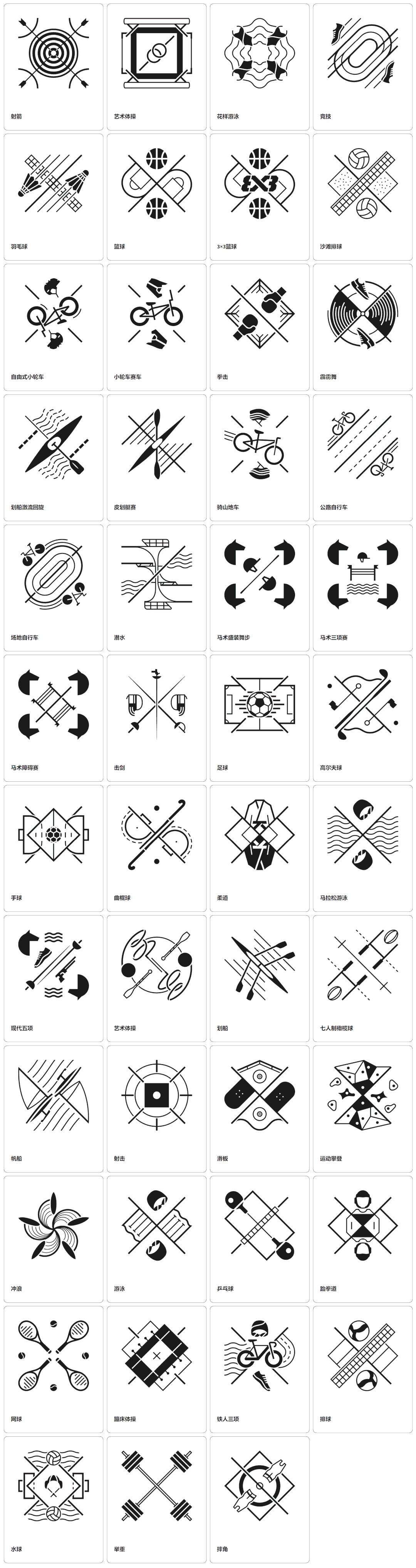 2024巴黎奥运会运动图标的设计,2024巴黎奥运会比赛项目图标
