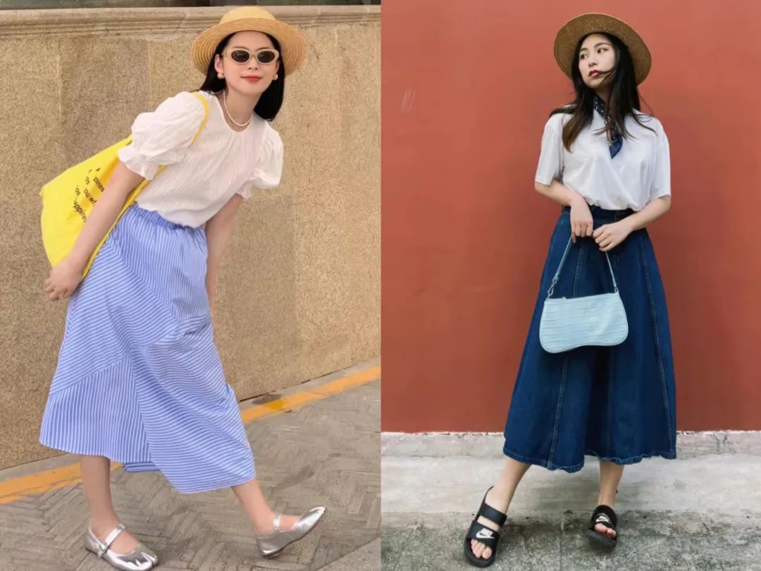 蓝白搭配氛围感穿搭,蓝白搭配清爽又迷人