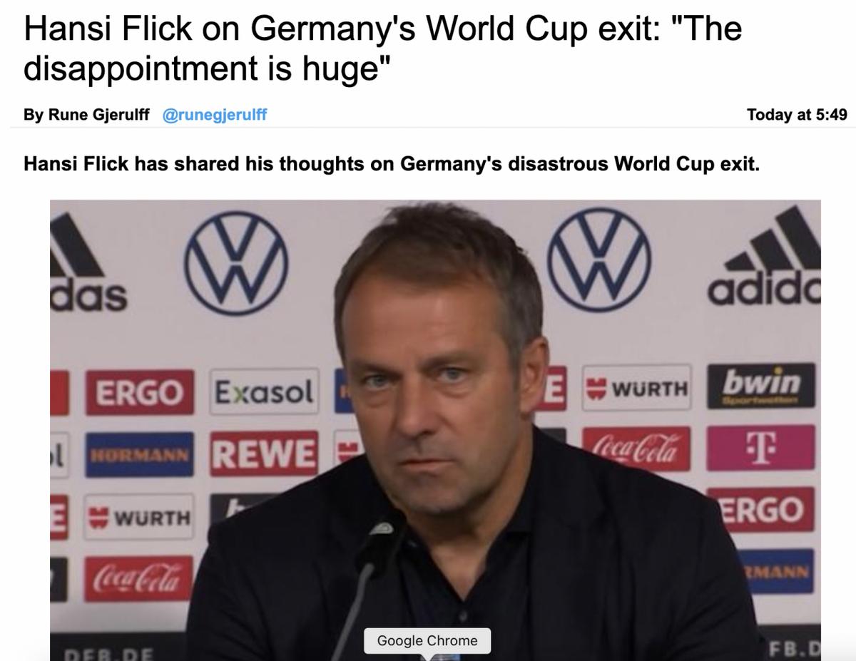 德国世界杯小组赛赛程,2022世界杯德国对日本半全场结果