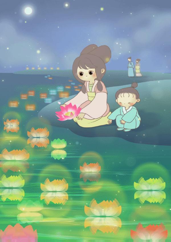 处暑习俗放河灯视频,处暑节气手工河灯