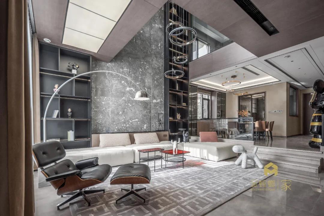 美式风格装修挑高客厅,客厅挑高5米怎么设计