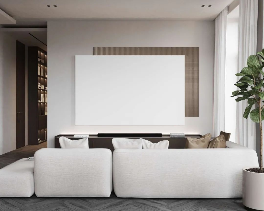 客厅背景墙收纳柜投影仪,50平米投影仪装修效果图大全