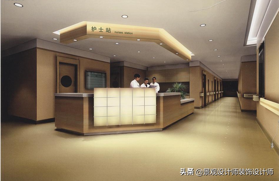 护士站背景墙分隔设计,护士站治疗室设计布局效果图