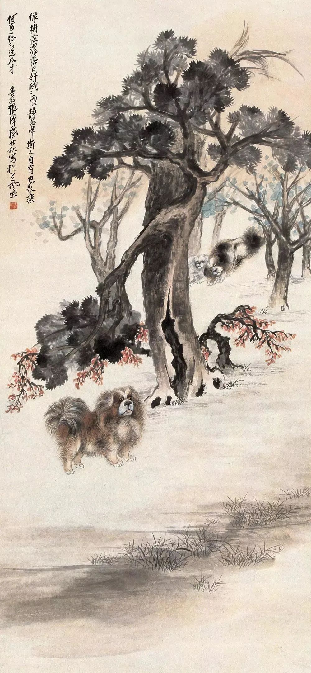 画十二生肖狗中国风,用三角形画十二生肖狗