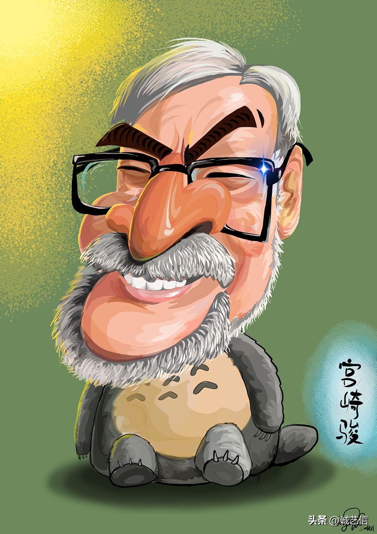 动画大师宫崎骏肖像漫画