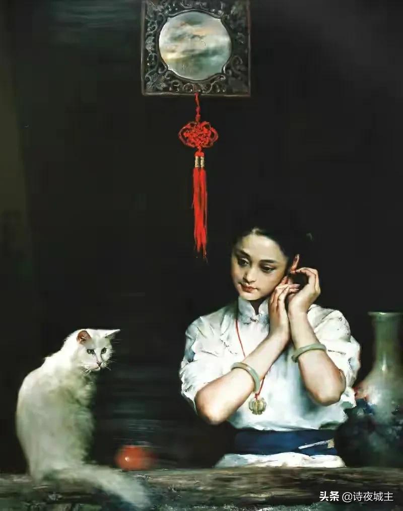 潘鸿海与陈逸飞油画展,潘鸿海油画抱陶罐的女孩