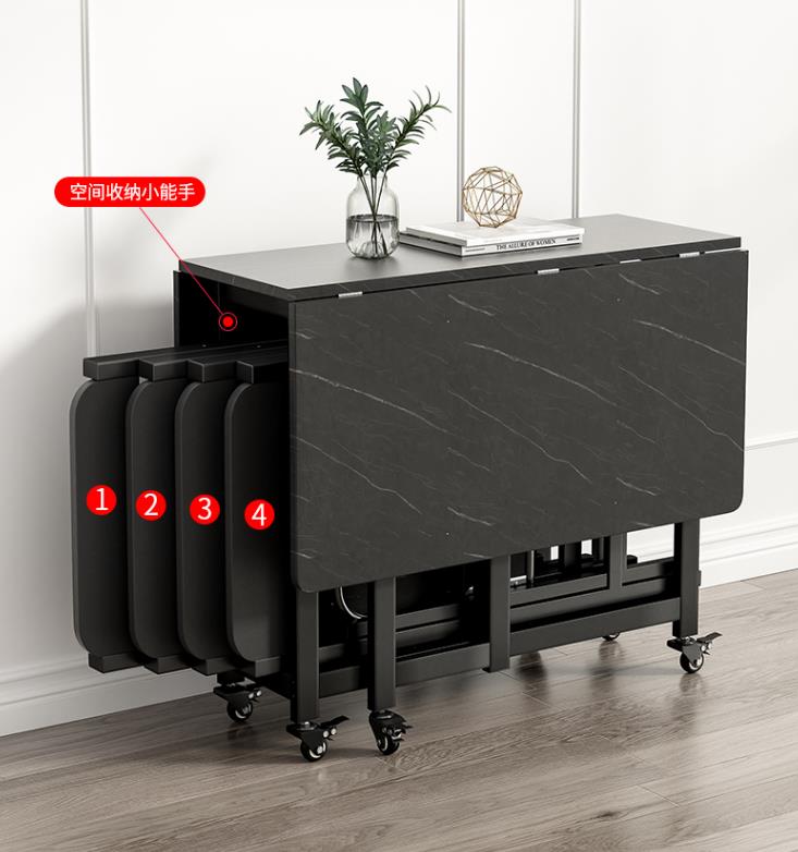 小户型折叠餐桌最新款实用,多功能6人餐桌折叠可伸缩圆桌