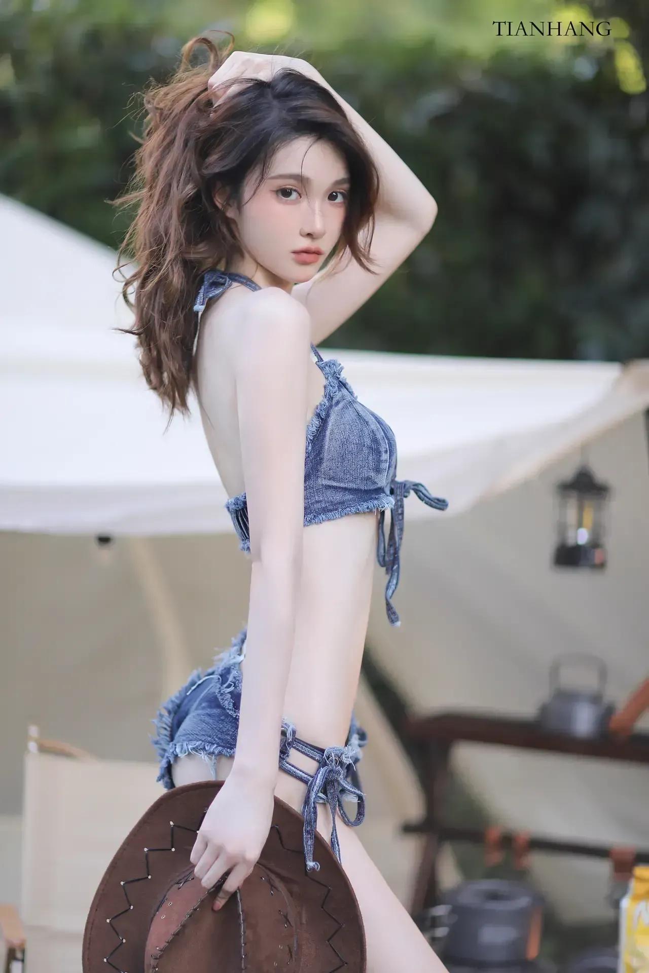 牛仔短裤套装描述,牛仔短裤套装胖妹妹