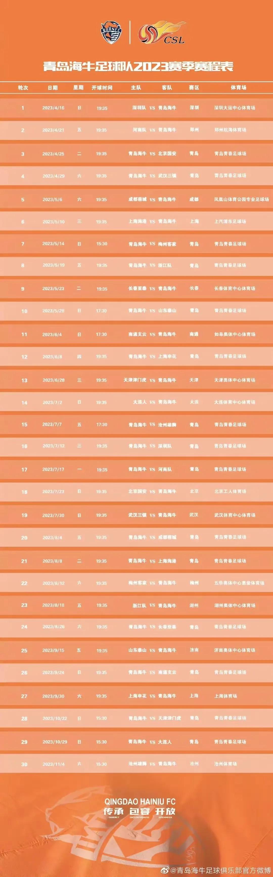 男足中超2023赛程表,男足中甲赛程表