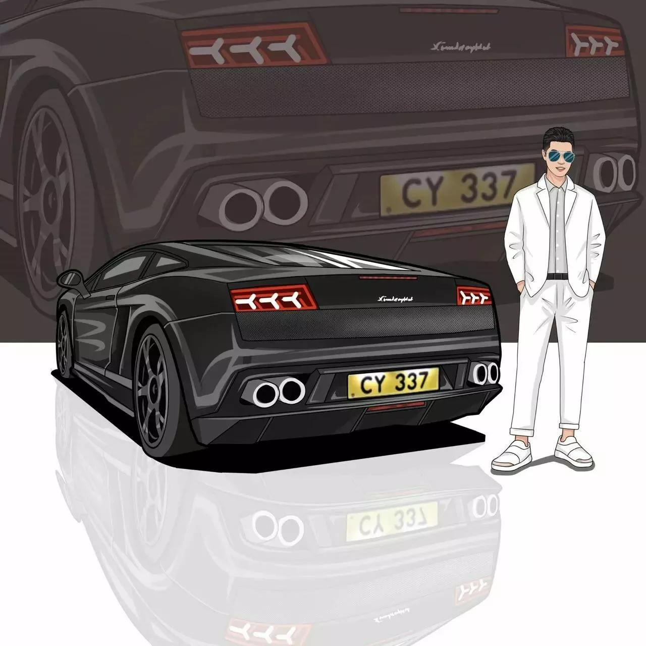 汽车头像手绘,手绘汽车微信头像