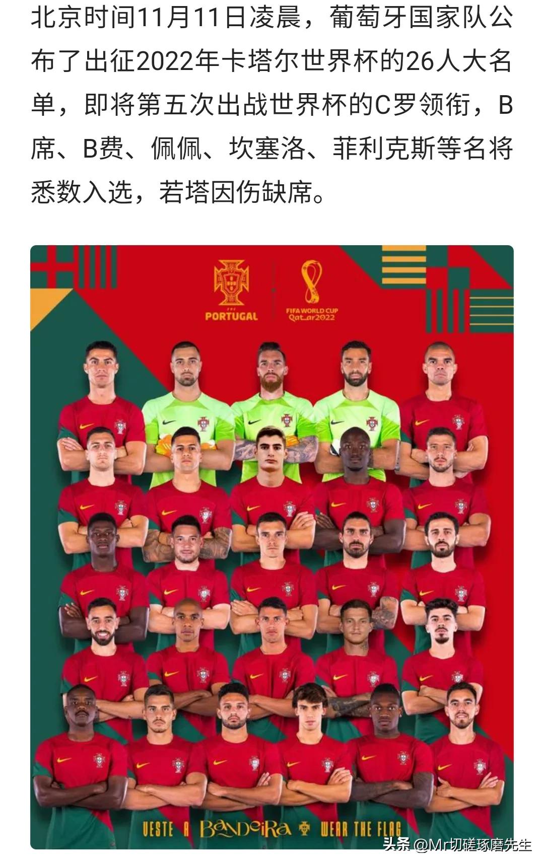 卡塔尔世界杯32支队伍,卡塔尔世界杯决赛两球队人员名单