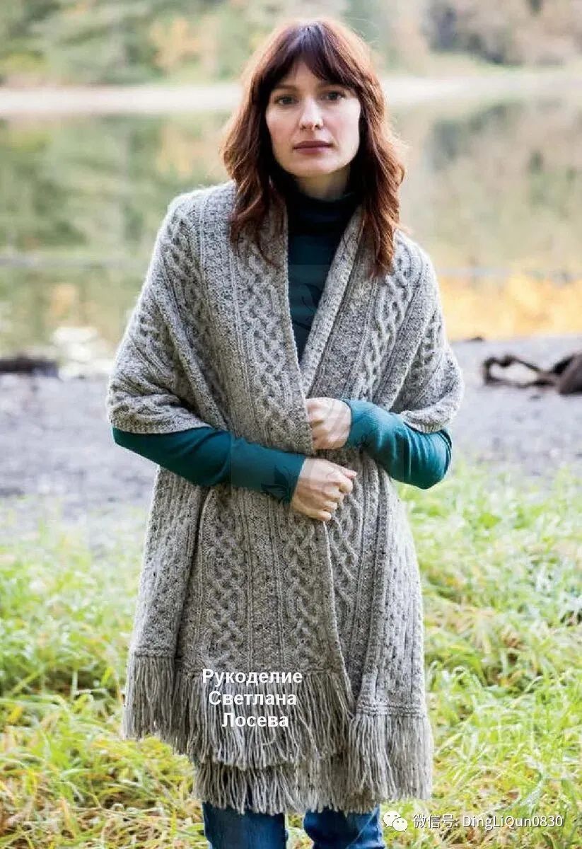 针织新款树叶贝雷帽披肩,贵妇人披肩配的贝雷帽编织教程