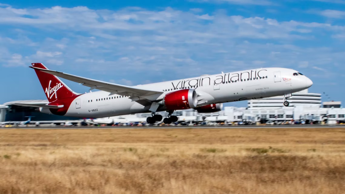 维珍航空第一次直飞伦敦,维珍大西洋航空b787-9公务舱