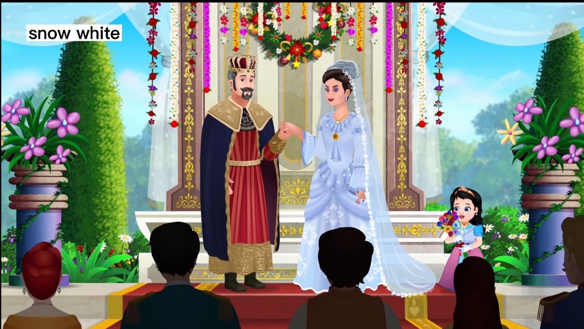 白雪公主中英绘本,格林童话故事绘本白雪公主