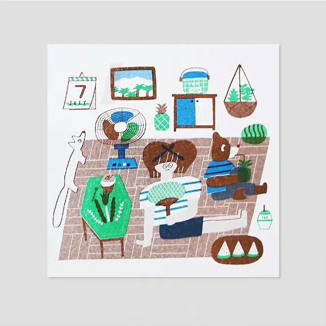 手绘黑白插画简单卡片,好看的插画卡片