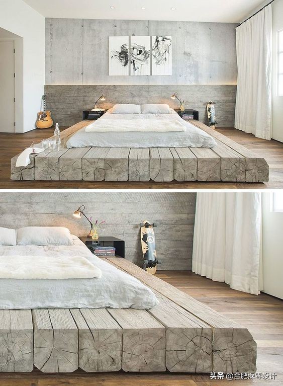 我打定主意，不在床架上花一分钱，找几块木头往下一垫，照样实用