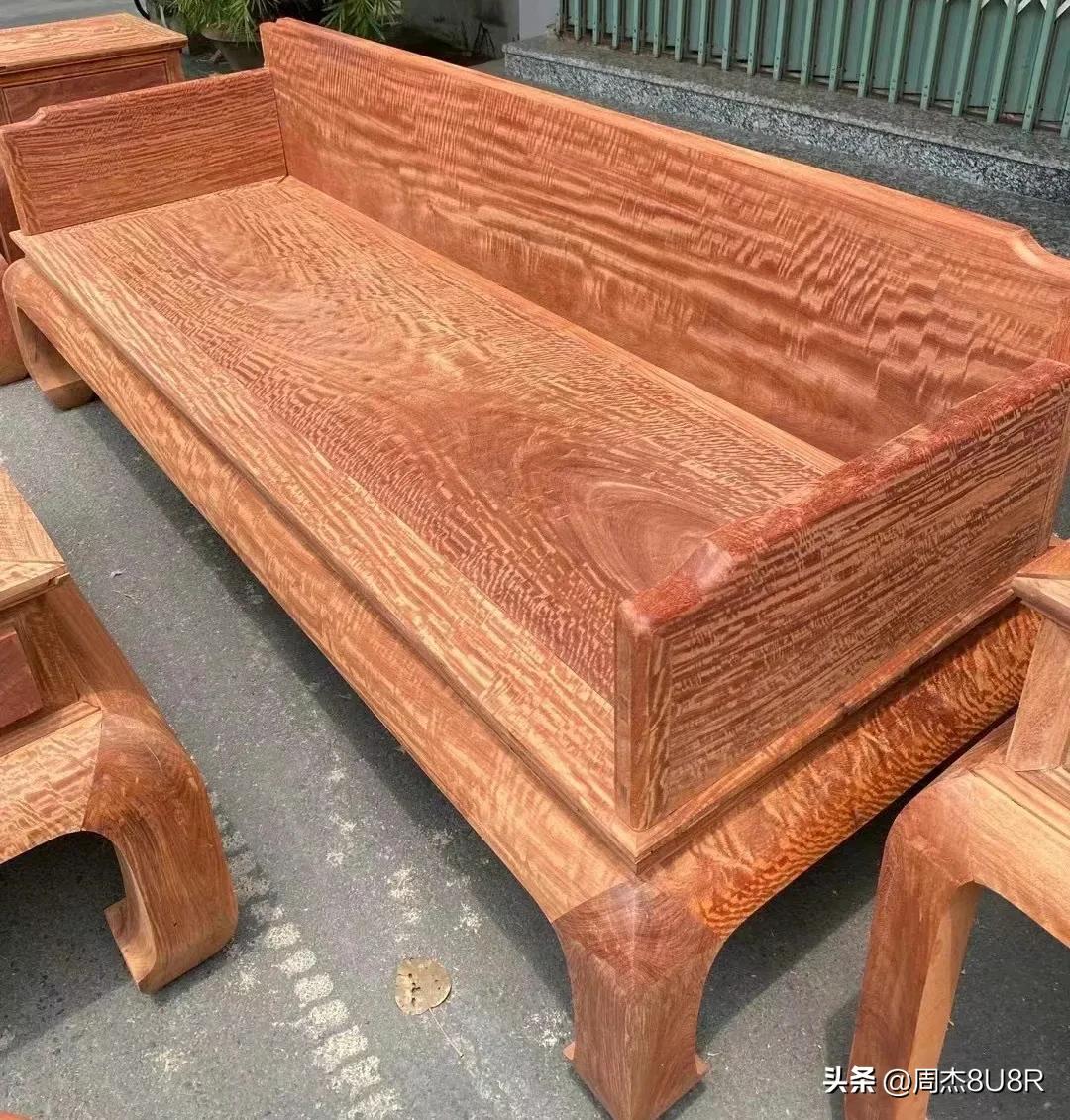 缅甸花梨大果紫檀千里江山图沙发,缅甸大果紫檀虎皮纹沙发