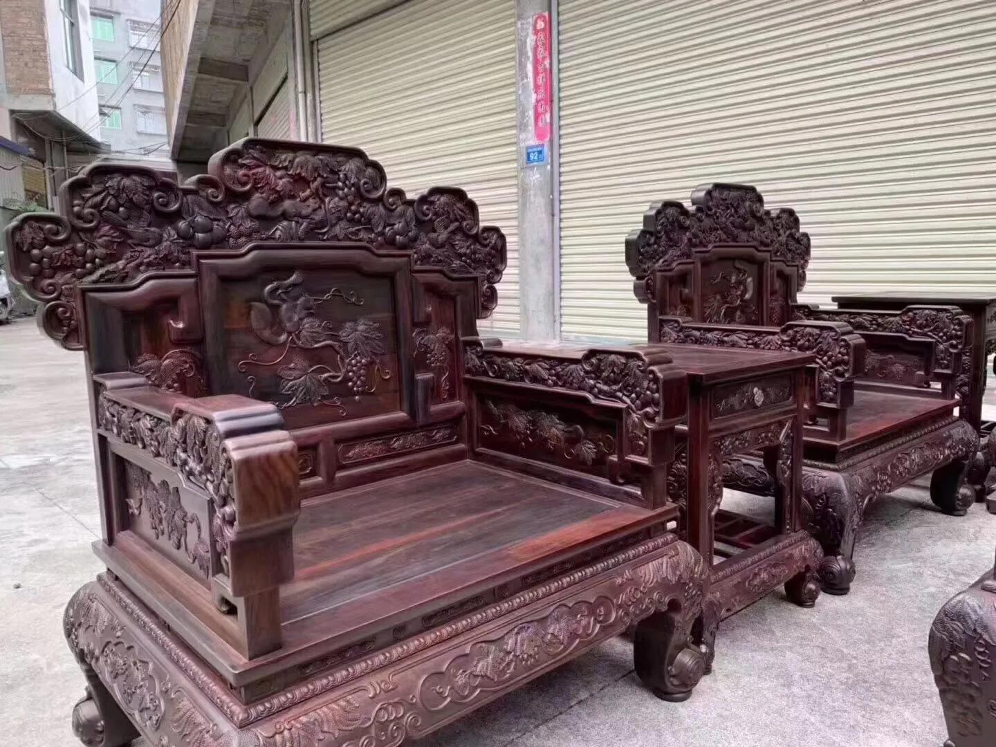 老挝大红酸枝交趾黄檀沙发价格,大红酸枝沙发最好的款式