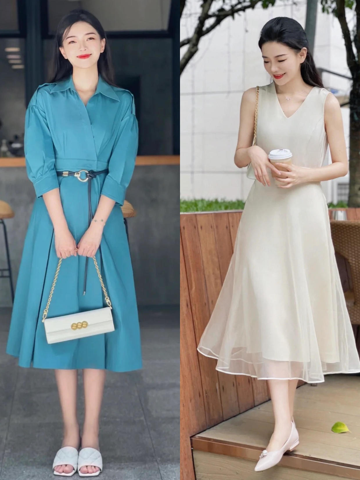 连衣裙穿搭风格高级感合集,魅力十足的连衣裙穿搭