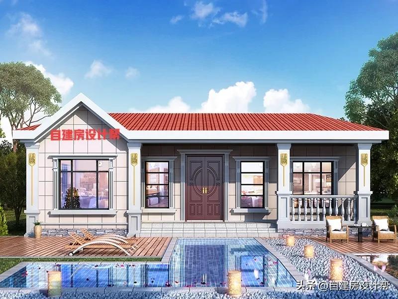 四川一层农村自建房110平米带堂屋,农村12米乘以17米一层自建房带院