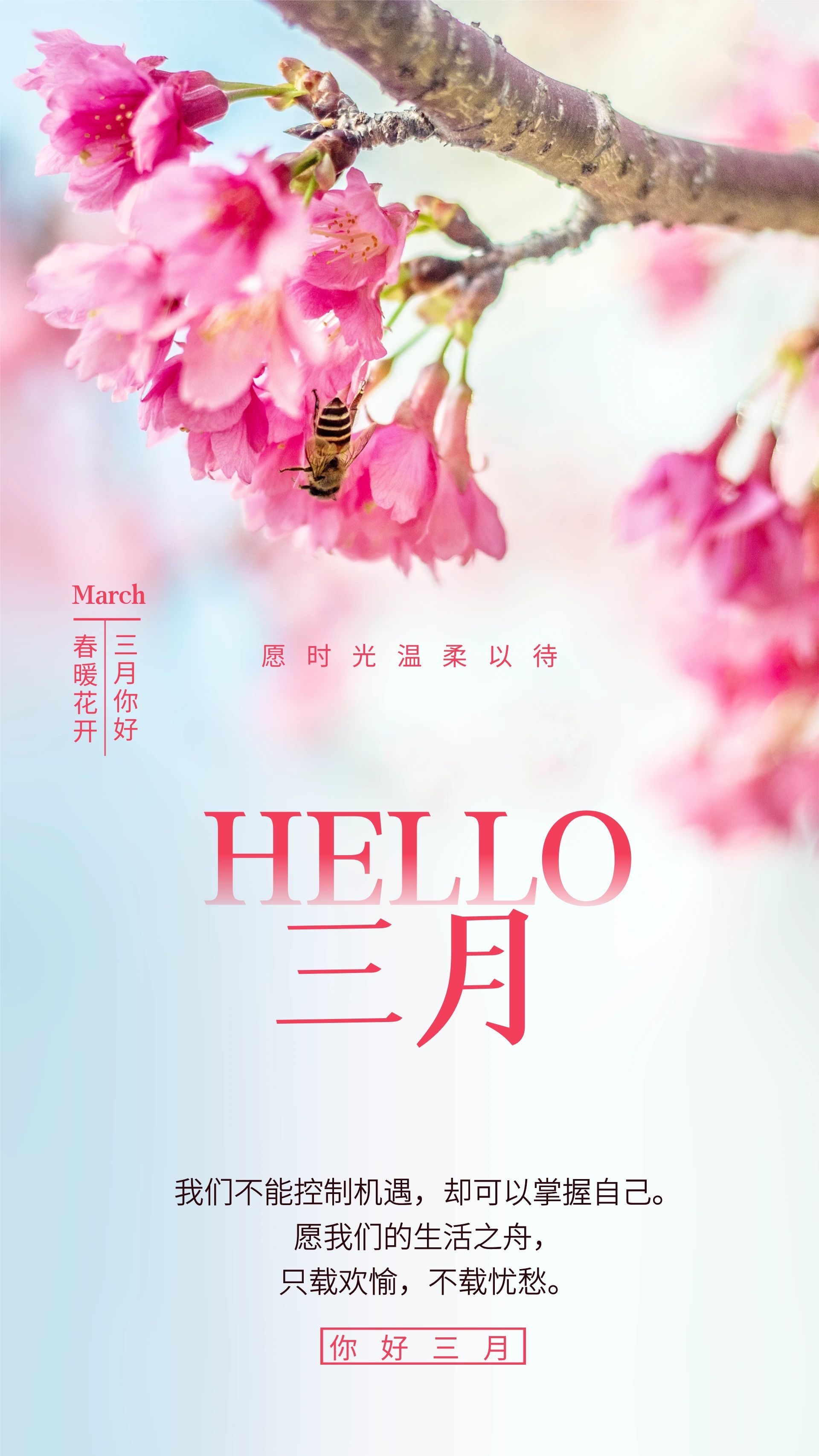 三月你好励志图片加文案,三月你好的文案加图片