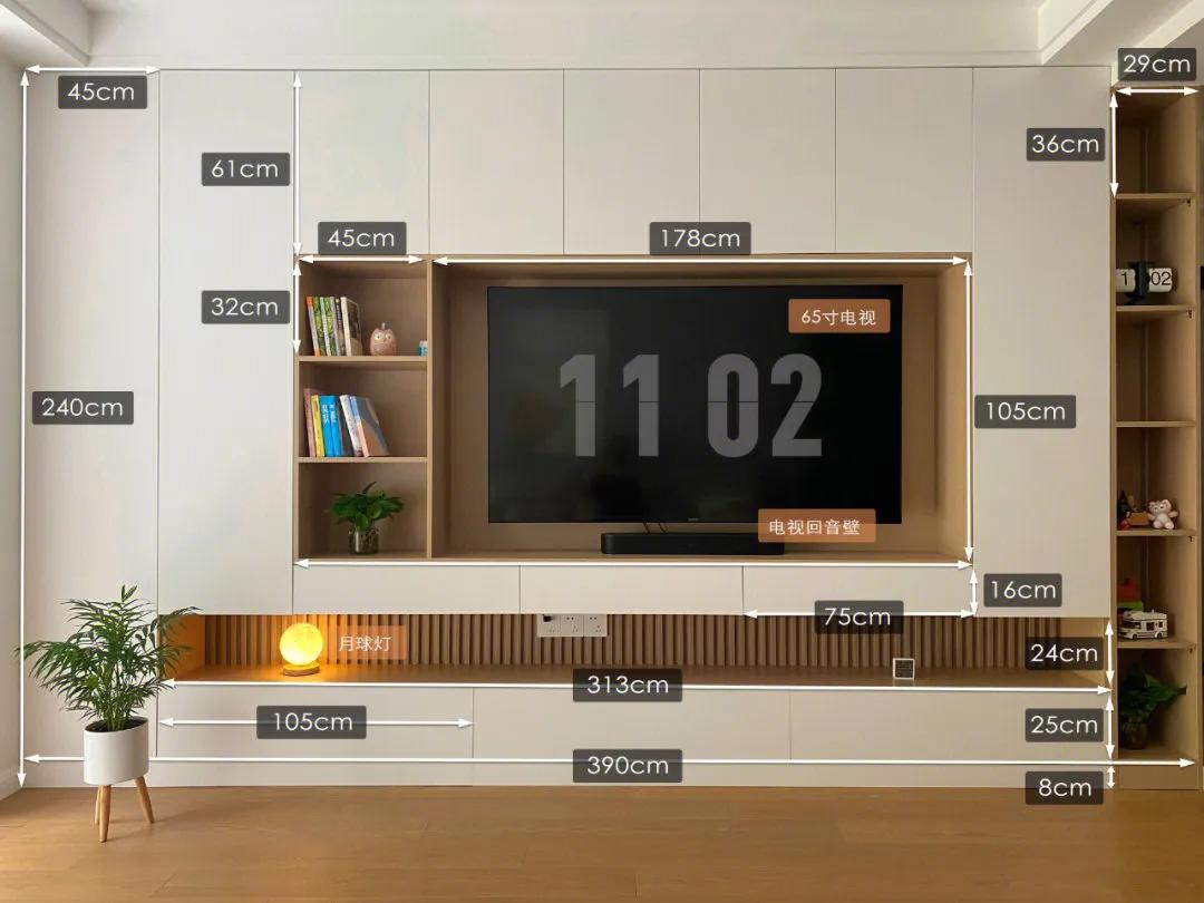 轻奢极简带电视柜背景墙效果图,有电视背景墙的电视柜效果图