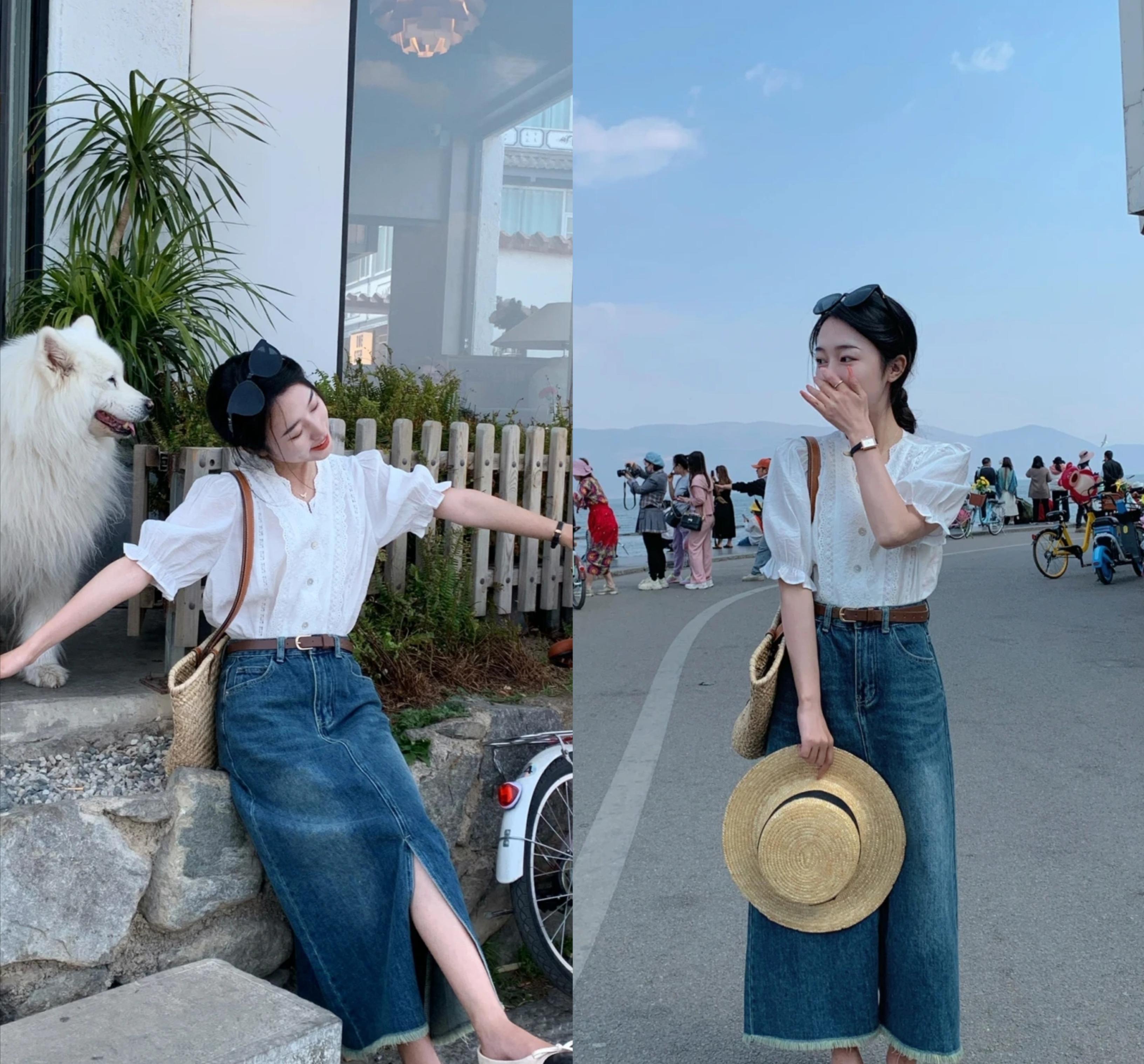 牛仔裙夏季减龄,夏季穿搭推荐学生党短牛仔裙