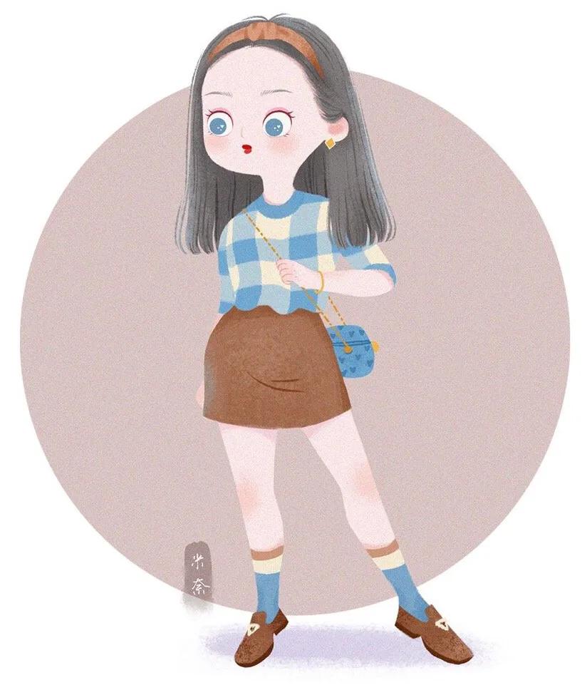 古典可爱小女孩插画,一组超萌的小女孩插画