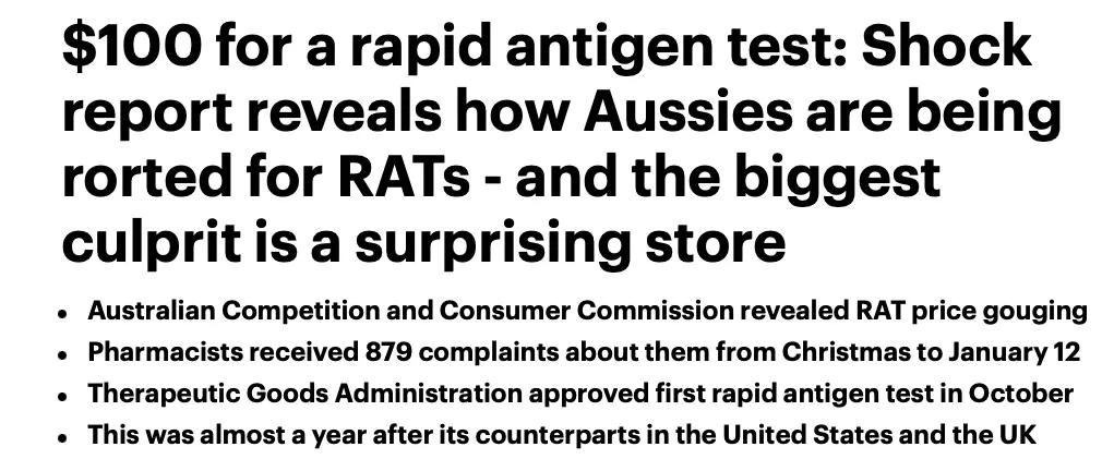 澳零售商疯狂抬价快检盒，竟卖$100多一个！澳洲近期供应受影响