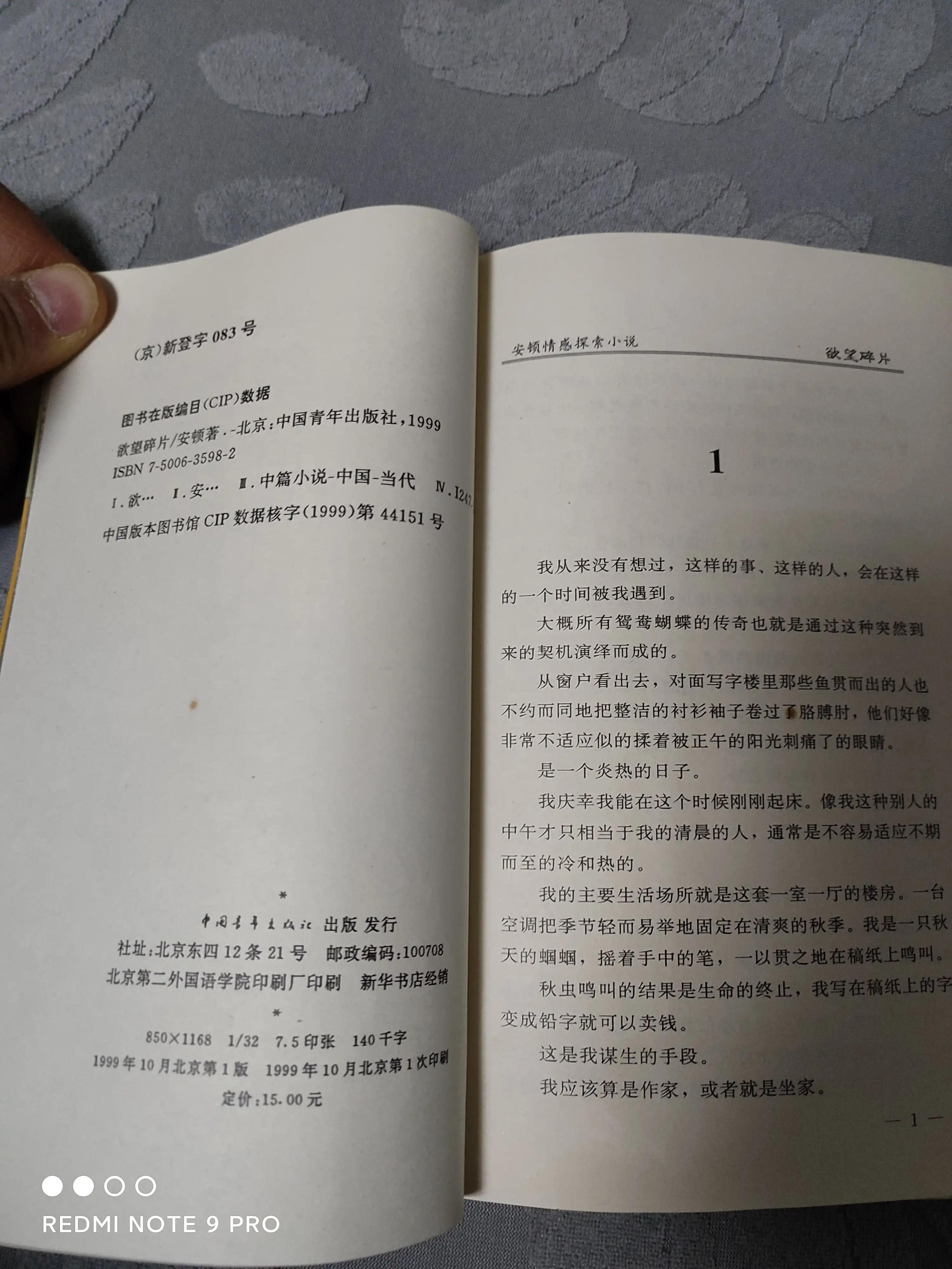 1999年«欲望碎片»：女记者安顿的情感探索中篇小说